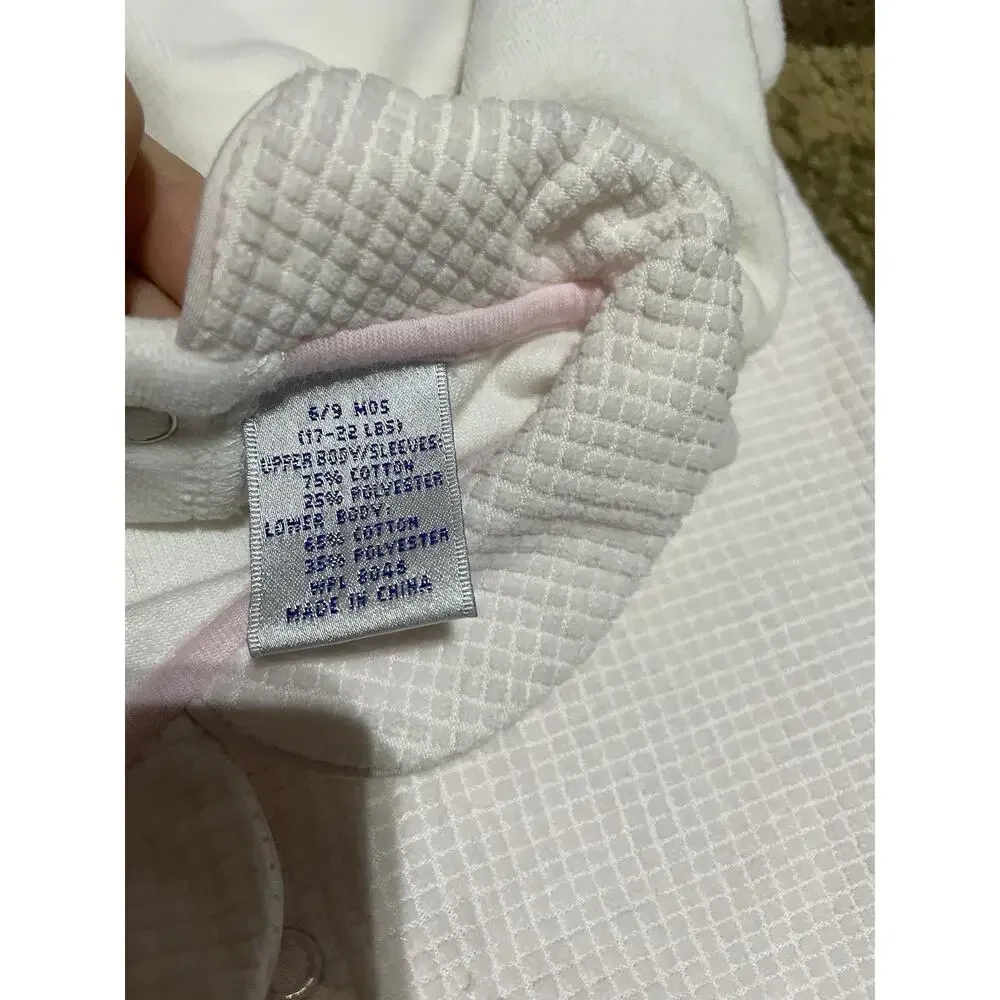 First‎ Impressions Vintage 6/9 month Pink Soft Embroidered Baby Bubble Romper